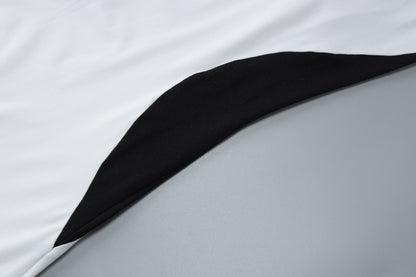 Black and White Split Long Sleeve Dress